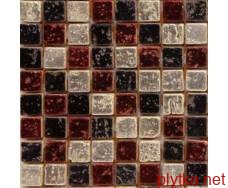 Мозаїка C-MOS TA011, 31х31 мікс 310x310x8 матова червоний білий чорний