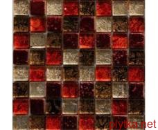 Мозаїка C-MOS TA045, 31х31 мікс 310x310x8 матова коричневий червоний бежевий