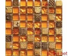 Мозаика S-MOS HS0331, 30х30 оранжевый 301x301x8 структурированная