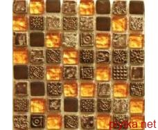 Мозаїка S-MOS HS0182-1, 30х30 помаранчевий 301x301x8 структурована