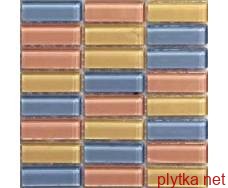 Мозаїка S-MOS HT (K33J75B13) MIX BRICK CARAMEL, 30х30 мікс 300x300x6 глянцева червоний синій бежевий