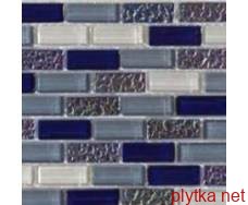 Мозаика S-MOS CHT03(CT03) BRICK BLUE+GREY, 30,6х32,4 микс 306x324x6 глянцевая белый синий голубой