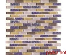 Мозаика S-MOS CHT05(CT05) BRICK LILA, 30,6х32,4 микс 306x324x6 глянцевая желтый коричневый фиолетовый