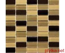 Мозаїка S-MOS HS1358, 30,6х30 коричневий 306x300x6 глянцева чорний