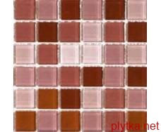 Мозаика S-MOS HT (K353331305060) RED MIX), 30х30 розовый 300x300x4 глянцевая коричневый