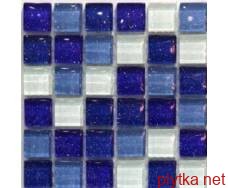 Мозаика T-MOS M03 (WHITE/DARK BLUE/LIGHT BLUE), 30х30 белый 300x300x8 глянцевая голубой синий