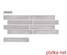 Керамогранит LE LACCHE GRIGIO 6.1x37 светло-серый 61x370x0 глянцевая