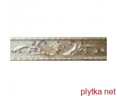 Керамічна плитка Фриз Calacatta Cenefa Leon Oro 31.6x6.7 білий 316x67x0 глянцева