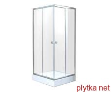 Квадратна душова кабіна PARLA, профілі: хром, скло: "clear" 80x80cм