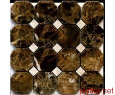 Керамічна плитка Мозаїка C-MOS BW04 POL (EMPERADOR+LIMESTONE BG) темний 15x15x15
