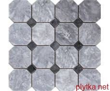 Керамічна плитка Мозаїка C-MOS BW04 POL (MUGWORT GREEN+GREY BLACK темний 15x15x15