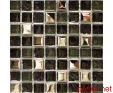 Керамічна плитка Мозаїка S- MOS GHT20 METAL+BLACK GLASS темний 301x301x8