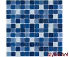 Керамическая плитка Мозаика S-MOS (B25B23B21B20B19B18) AZURO MIX синий 300x300x4 матовая