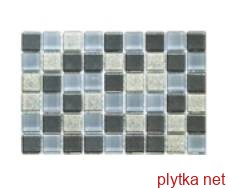Керамічна плитка Мозаїка S-MOS MIX SILVER (FLESH GREY&amp;amp;amp;amp;SILVER) синій 300x300x4