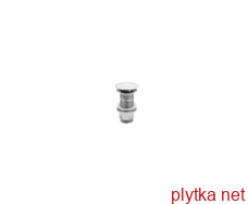 Донний клапан для раковини з переливом, з білою керамічною накладкою (універсальний)