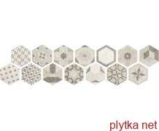 Керамічна плитка Esagona White 18x21 білий 180x210x10 матова