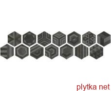 Керамическая плитка Esagona black 18x21 черный 180x210x10 матовая