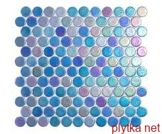 Мозаика Мозайка 30,1*31,3 Sapphire Circle 555C голубой 301x313x0 глянцевая рельефная