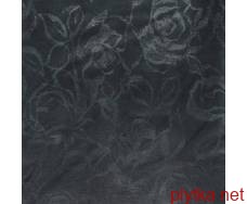 Керамогранит Плитка 60*60 Reflection Roses Black Rett  черный 600x600x0 структурированная рельефная