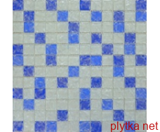 803 Мозаїка Мікс білий блакитний синій колотий  мікс 300x300x0