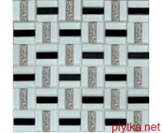 1077 Мозаїка Трино чорно-біла хром 300x300x0