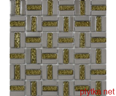 1087 Мозаика Трино платина-золото рифленое хром 300x300x0