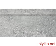 Керамическая плитка DCPSE667 Stones - 30 х 60 см, ступенька серый 300x600x0 матовая