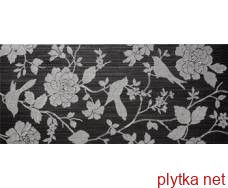 Керамічна плитка DEC SILVER NEGRO декор, 200х452 темний 200x452x8 глянцева