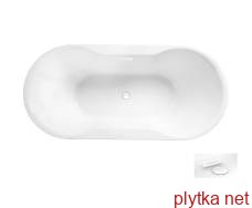Ванна акрилова NAVIA ретро 160х80 з сифоном клік-клак та декоративною накладкою в білому кольорі