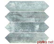 Керамическая плитка Oxydum Decoro Silver (Tozz. Losanga 7,5*30) серый 75x300x0 полированная