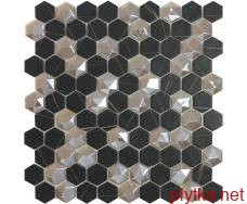 Керамическая плитка Мозаика Sahara Mix Coffee Hex 315х315 микс 315x315x0 матовая