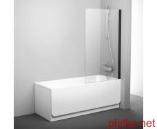 Шторка для ванны PVS1-80 стекло Transparent, профиль черный 79840300Z1