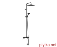 VERNIS SHAPE душова система Showerpipe 240 з термостатом для ванни, 1jet, чорний матовий	