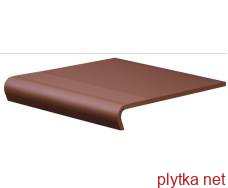Керамическая плитка Плитка Клинкер V-SHAPE BURGUND 30х34.4/50/1.1 (ступенька с капиносом) 0x0x0