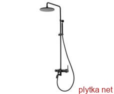 SMART CLICK система душова (змішувач для ванни, верхній душ 255 мм коло латунь, ручний душ стік латунь 2 режими, шланг 180 см), чорний	