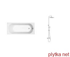 Комплект: OPAL PLUS ванна 170*70см, без ножек + BILA DESNE система душевая (смеситель для ванны, кнопки, верхний душ 298*208 мм ABS, ручной душ 127 мм