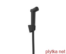 Гарнитур гигиенический (лейка с кнопкой, ABS, держатель, шланг полимерный 1,25 м), черный
