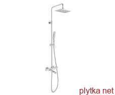 SISTEMA P система душова (термостат для ванни, верхній душ 246*170 мм ABS, ручний душ 53 мм 1 режим, білі лійки, шланг 160 см), cromo