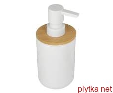 poznan дозатор для жидкого мыла отдельностоящий, пластик, дерево