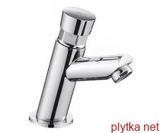 push tap for cold water, push, chrome