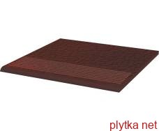 Керамічна плитка Клінкерна плитка CLOUD BROWN DURO 30х30 (рифлена проста структурна сходинка) 0x0x0