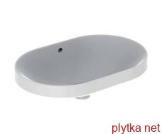 variform countertop washbasin, elliptical, 60 * 40cm, no hole, with overflow, glazed underneath