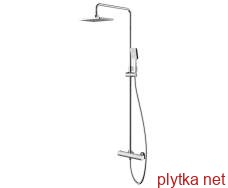 centrum shower system (thermostatic mixer for shower, overhead and hand shower, polymer hose with metal effect)