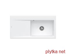 SUBWAY STYLE 60 FLAT Кухонна мийка 980x490 монтаж в рівень зі стільницею без отвору під змішувач (33611FR1) White Alpine CeramicPlus
