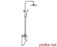 FLORA система душевая (смеситель для ванны, верхний душ 200 мм ABS круг, ручной душ 90 мм, шланг 150 см), хром