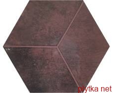 Керамическая плитка Керамогранит Плитка 19,8*22,8 Kingsbury Grana бордово-красный 198x228x0 рельефная полированная глазурованная 