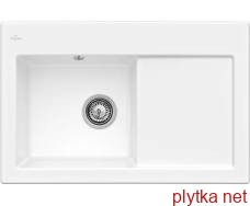 SUBWAY 45 Кухонна мийка 78x51 см чаша ліворуч без отвору під змішувач (677201R1) White Alpine CeramicPlus