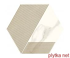 Керамічна плитка Декор Calacatta Hexagon A MAT 17,1x19,8 код 3775 Ceramika Paradyz 0x0x0