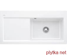 SUBWAY 60 XL Кухонна мийка 100x51 cм чаша ліворуч, з pop-up system, без отвору під змішувач (671902R1) White Alpine CeramicPlus