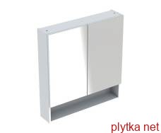 selnova square mirror cabinet 58.8 * 85 * 17.5cm, two-door, white gloss